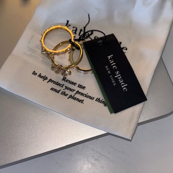 Fleurette rings size 8- set of 3 - Picture 3 of 4